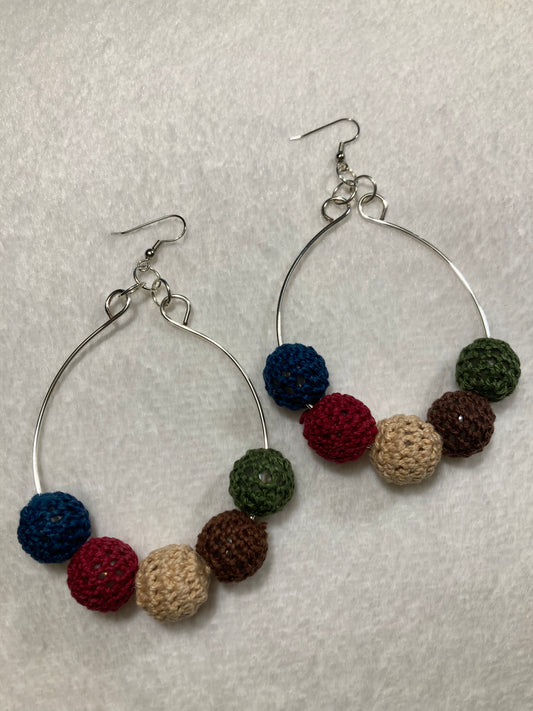 Silver Plated Wire Crochet Earrings for sale