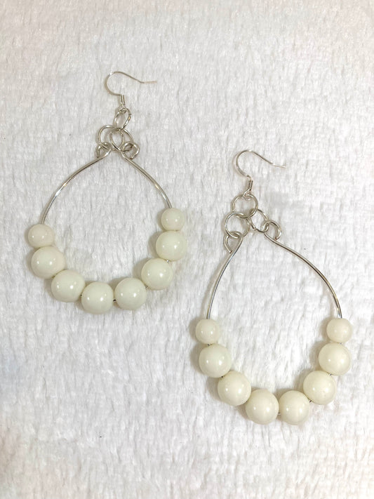 White Beads Earrings