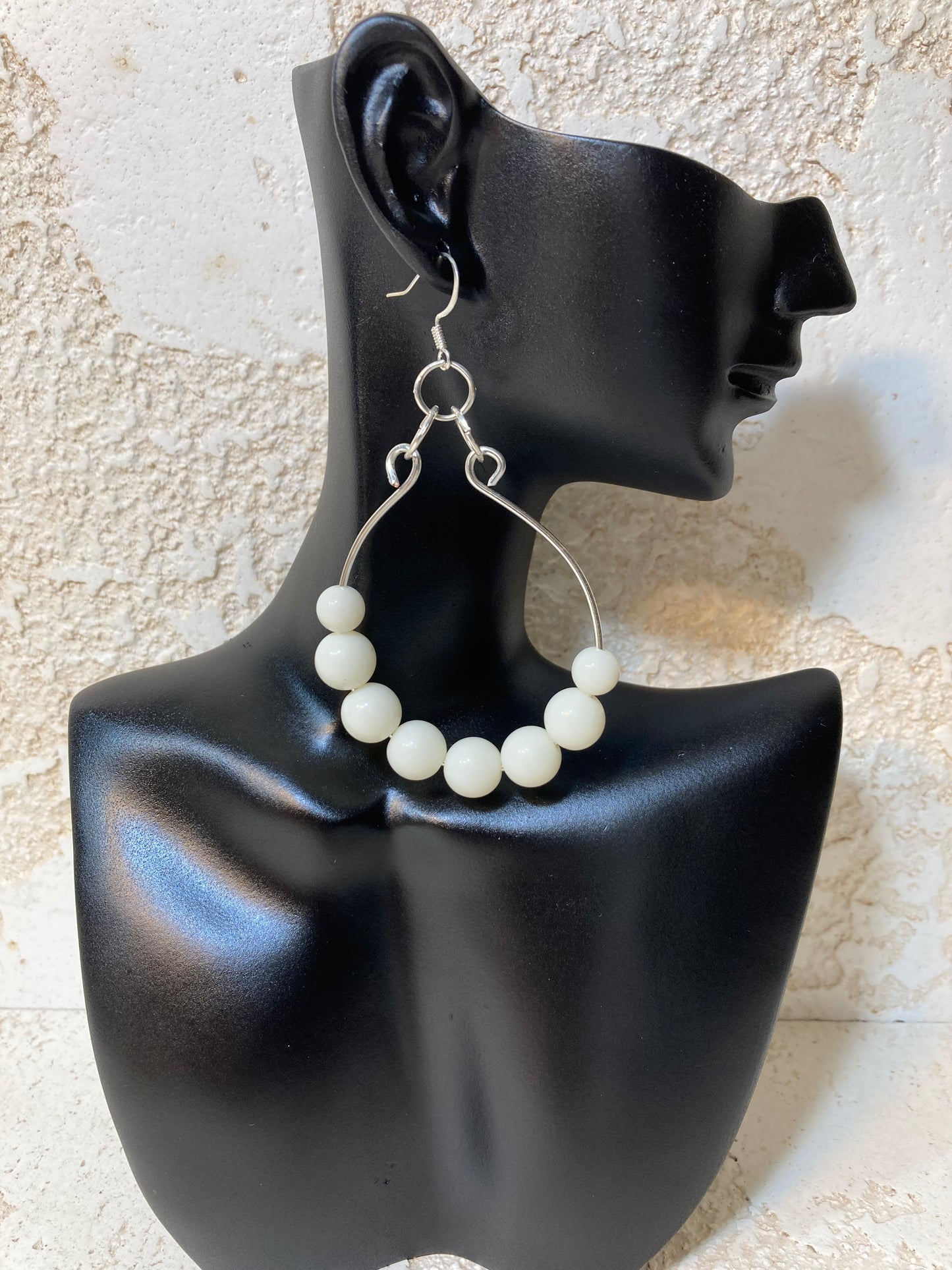 White Beads Earrings