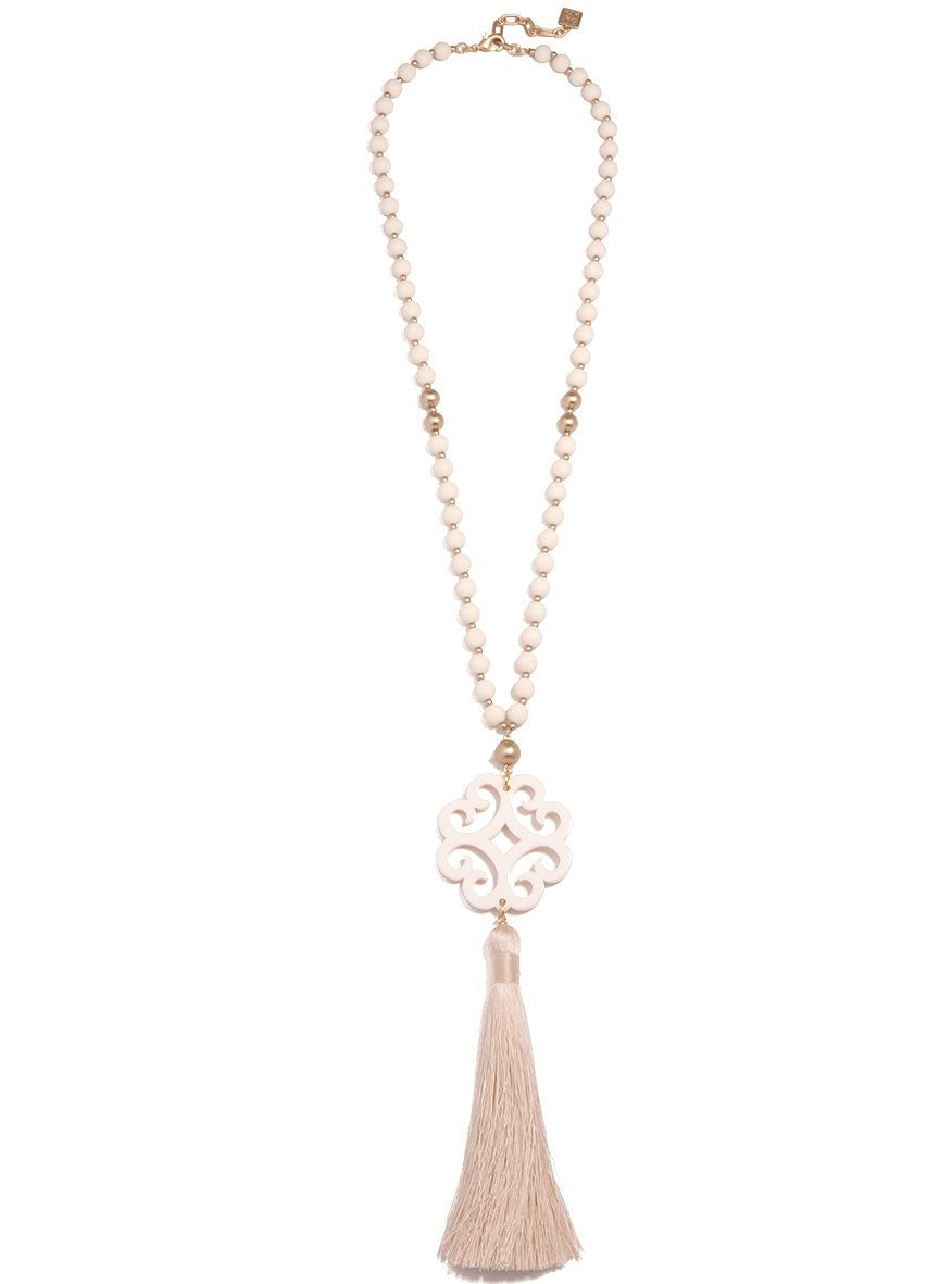 Circular Wave Pendant Necklace With Tassel