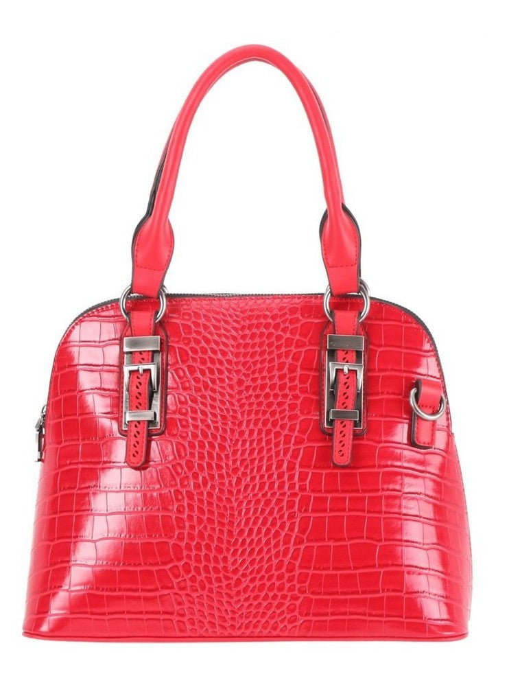 Crocodile Satchel Bag (Red)